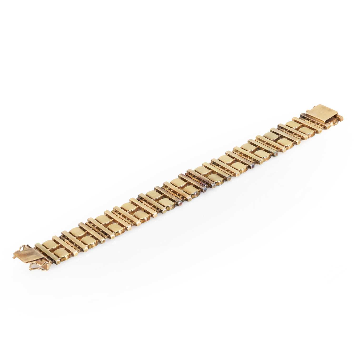 A bi-colour 9ct gold bracelet, c.1969, - Image 3 of 3