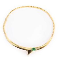 A jade and diamond collar necklace,