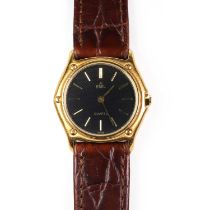 An 18ct gold ladies' Ebel quartz strap watch,