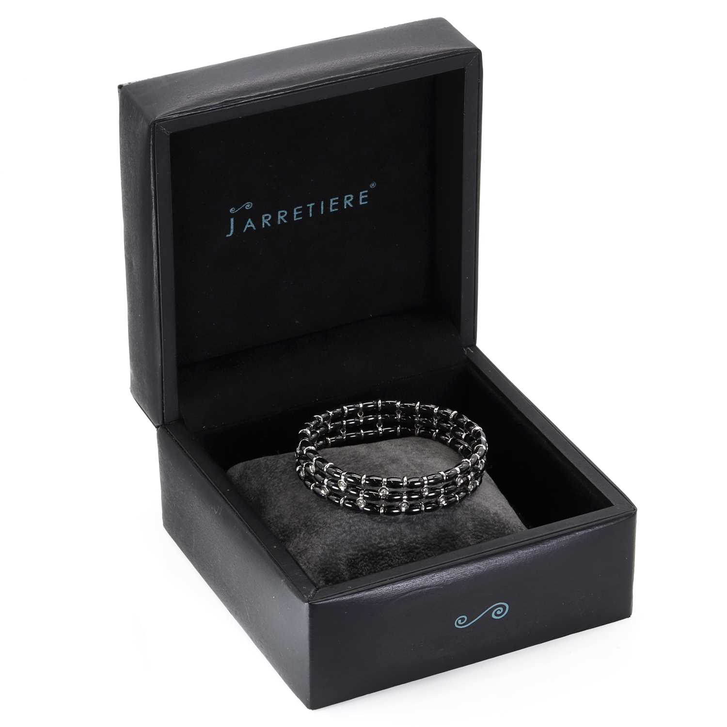 A white gold diamond and black ceramic bead bracelet, by Jarretiere, - Image 3 of 3