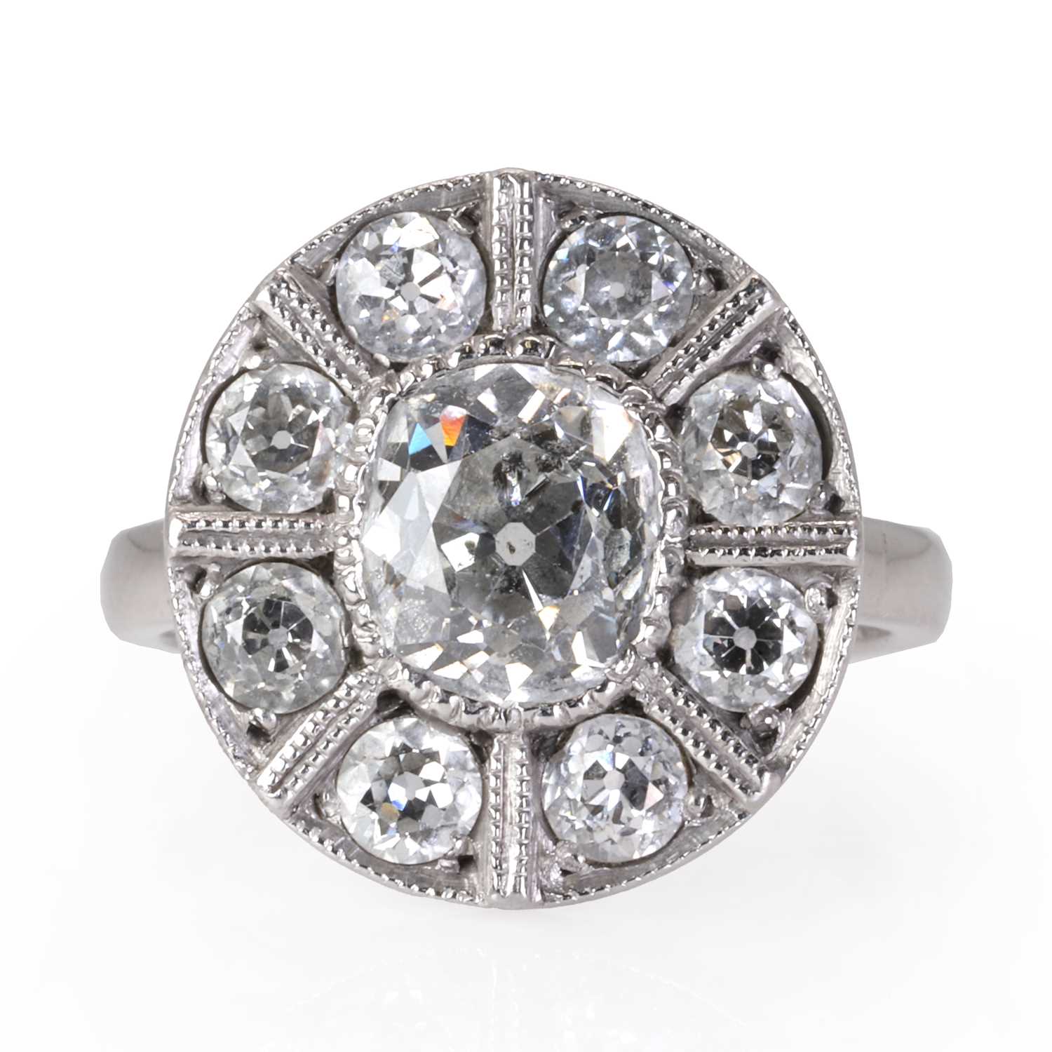 An Art Deco diamond panel ring,