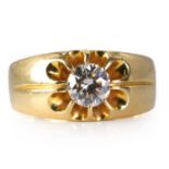 A gentlemen's single stone diamond ring,
