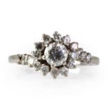 A diamond cluster ring,