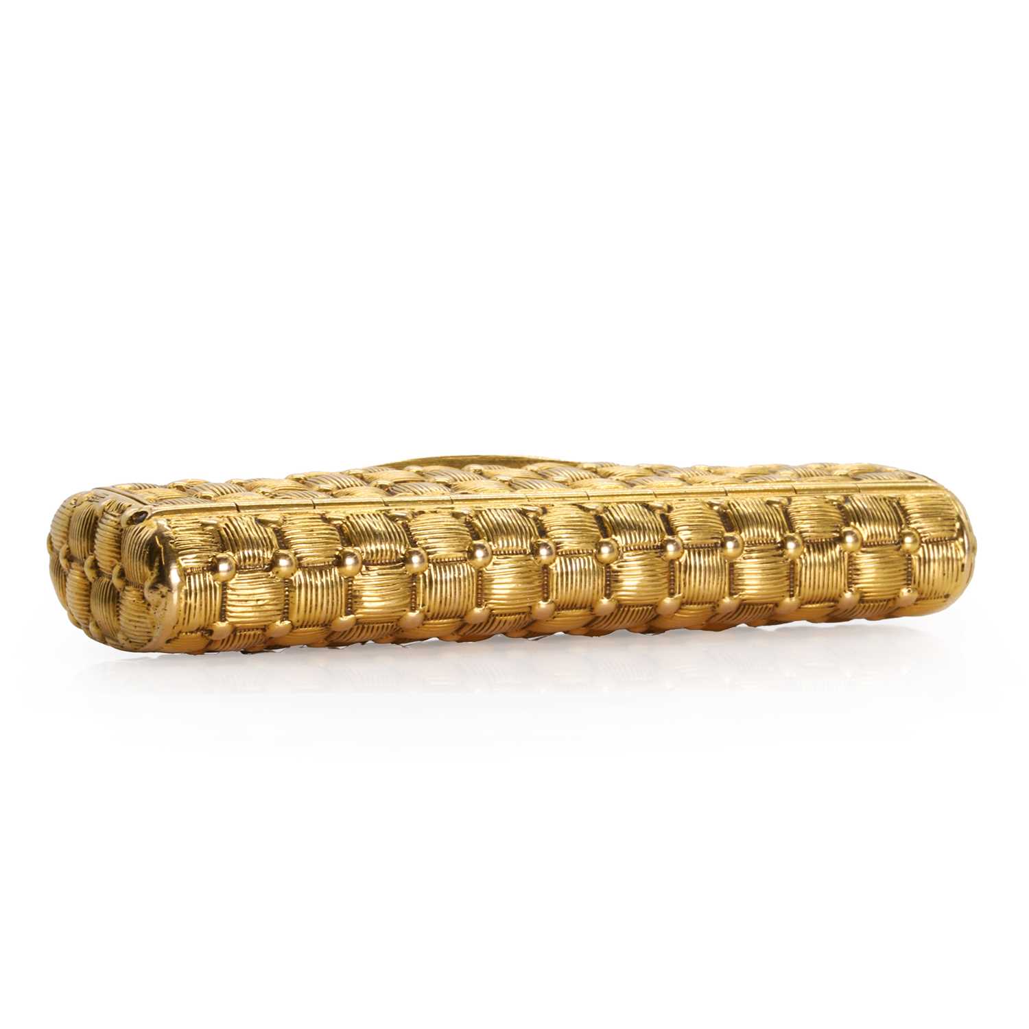 A George III 18ct gold basket weave snuffbox, - Image 5 of 9