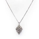 An articulated diamond pendant necklace,