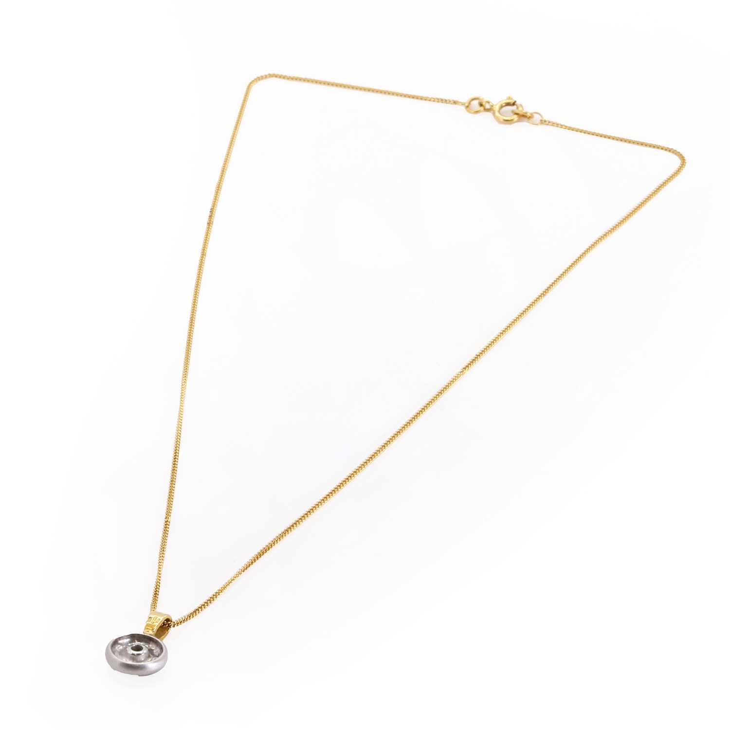 An 18ct gold diamond pendant and stud earring set, - Image 2 of 5