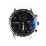A gentlemen's stainless steel IWC Schaffhausen chronograph automatic strap watch,