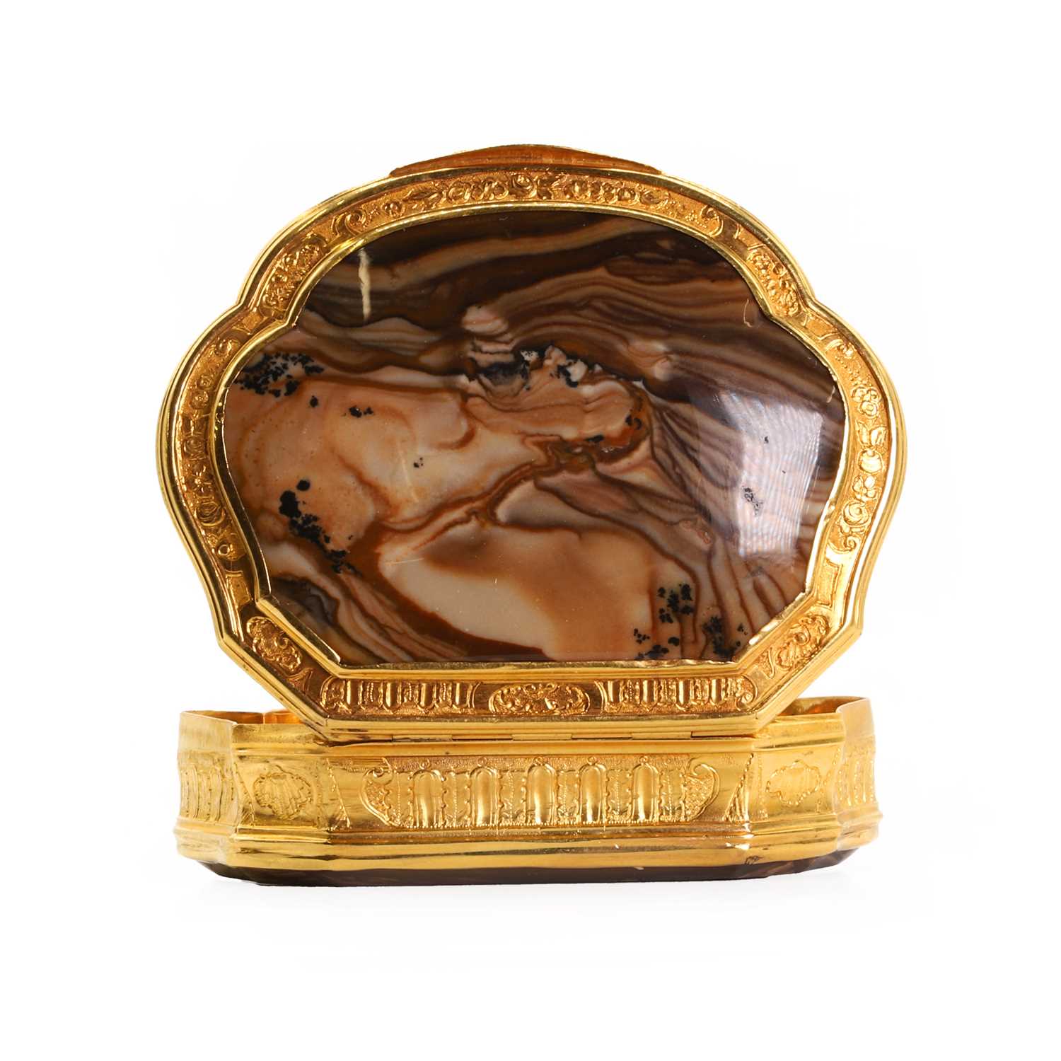 A gold mounted petrified wood snuffbox, late 18th century, - Image 5 of 5