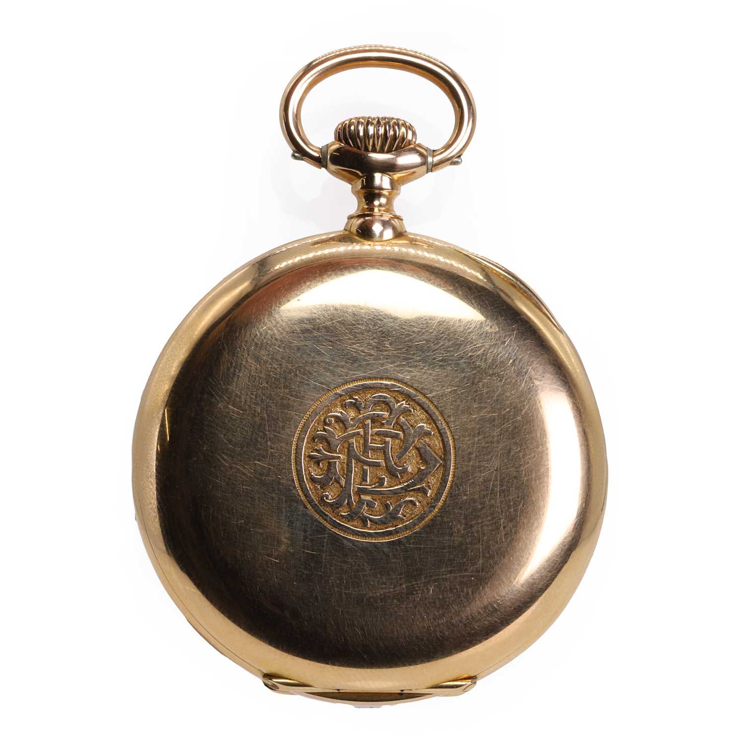 An 18ct gold top wind open faced Omega pocket watch, - Image 2 of 5
