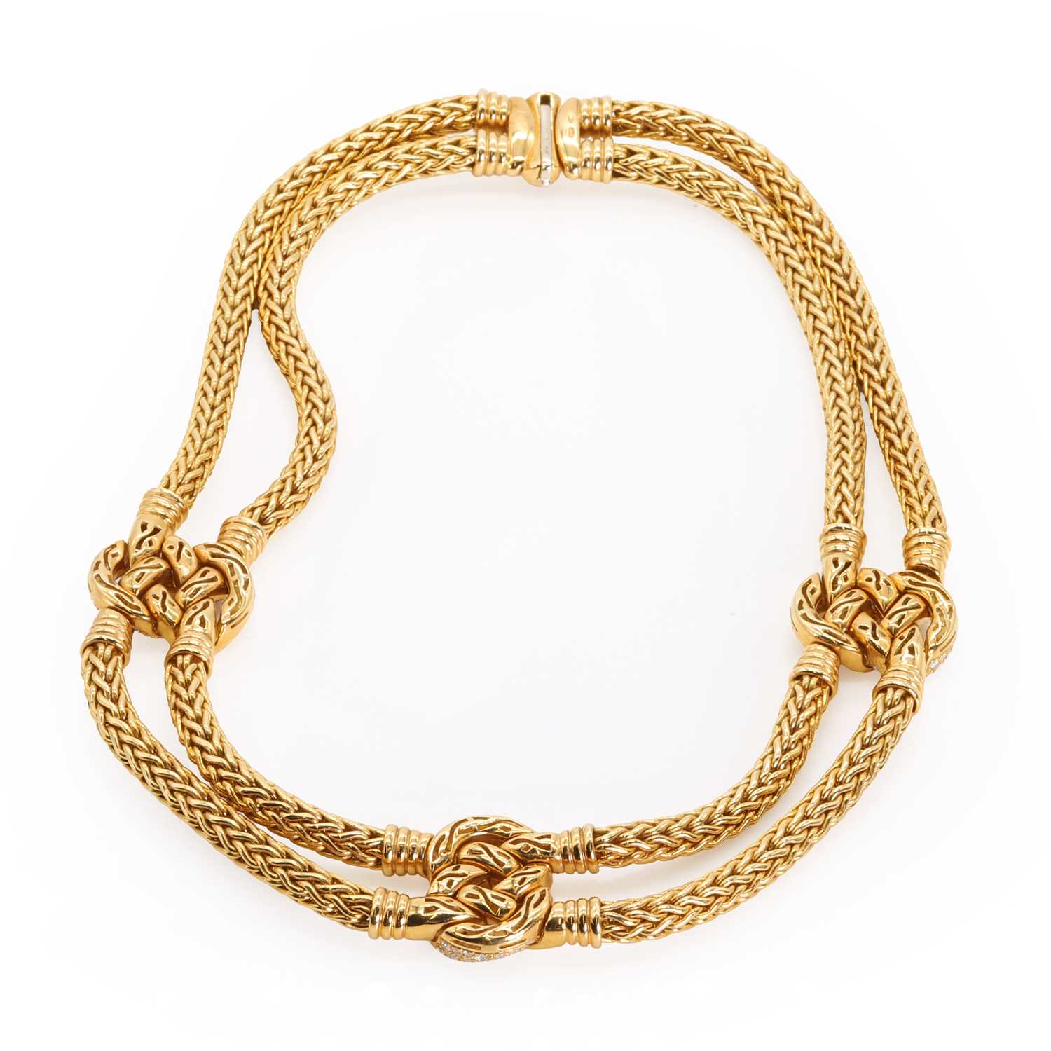 An 18ct gold and diamond necklace, by Asprey, - Image 3 of 4