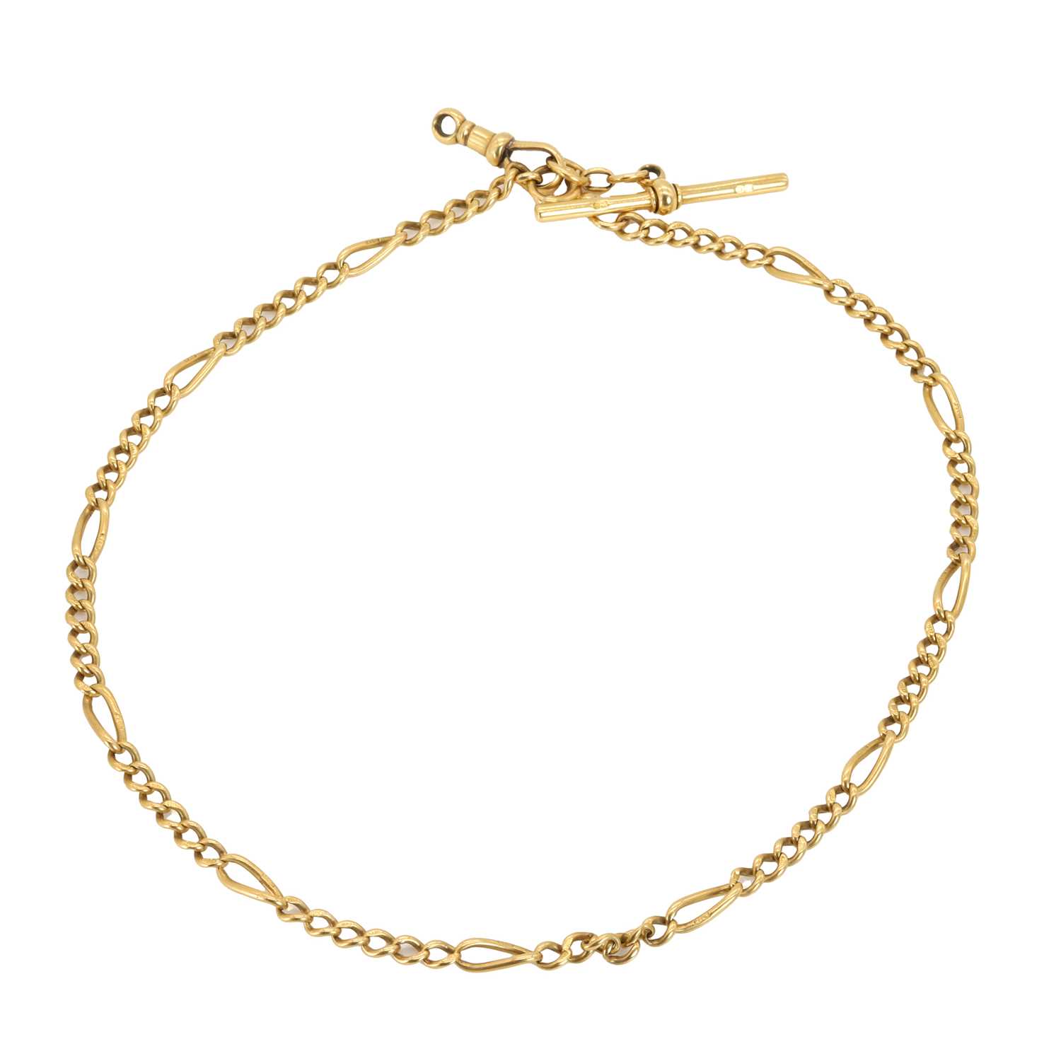 An 18ct gold Albert chain,