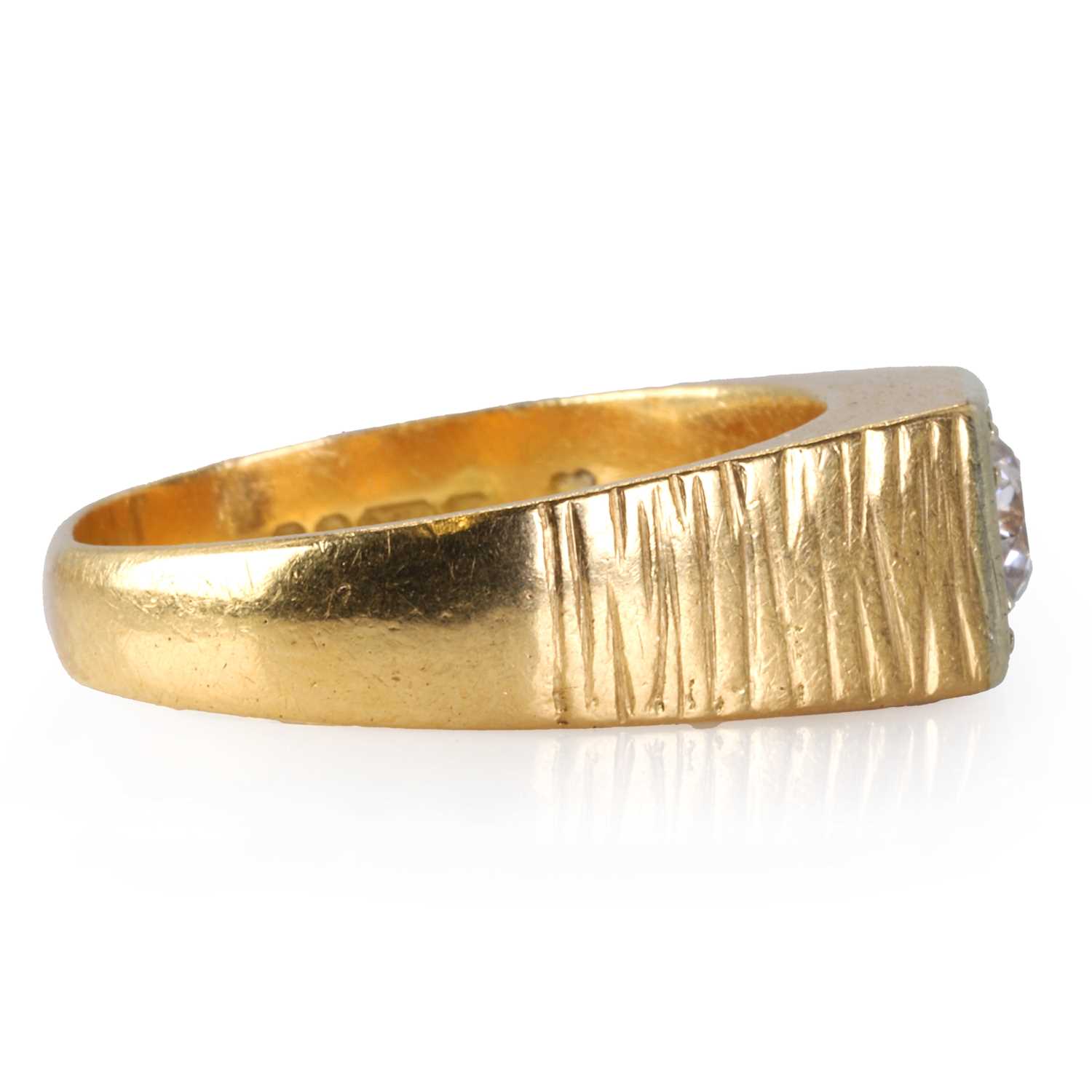 An 18ct gold single stone diamond ring, c.1978, - Image 2 of 3