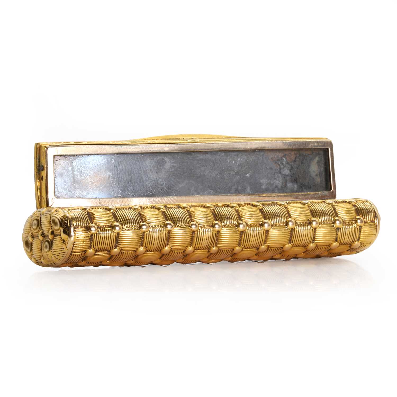 A George III 18ct gold basket weave snuffbox, - Image 6 of 9