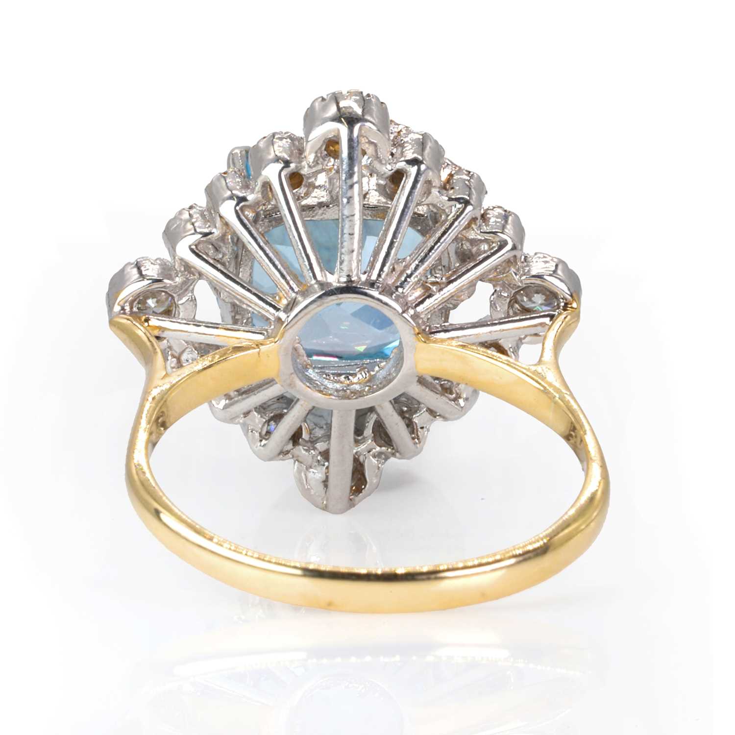 A 9ct two colour gold, blue topaz and diamond ring, - Image 3 of 4