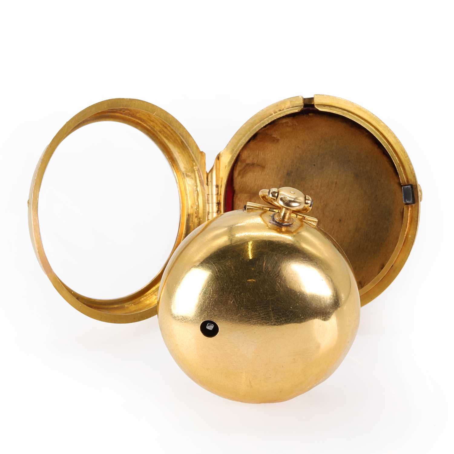 A Georgian 18ct gold pair cased verge fusee pocket watch, - Image 4 of 8