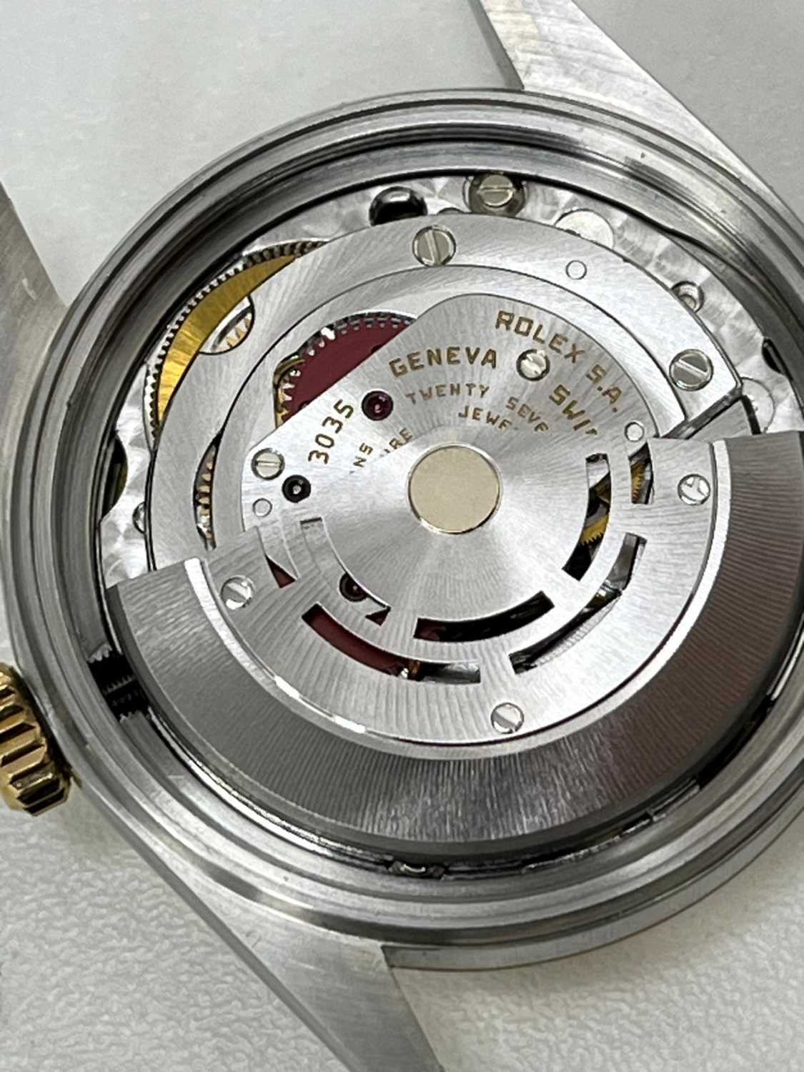 A Gentlemen's stainless steel and 18ct gold Rolex Datejust bracelet watch, c.1973, - Bild 7 aus 7