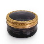 A Continental gold mounted Blue John fluorite snuffbox, c.1780,