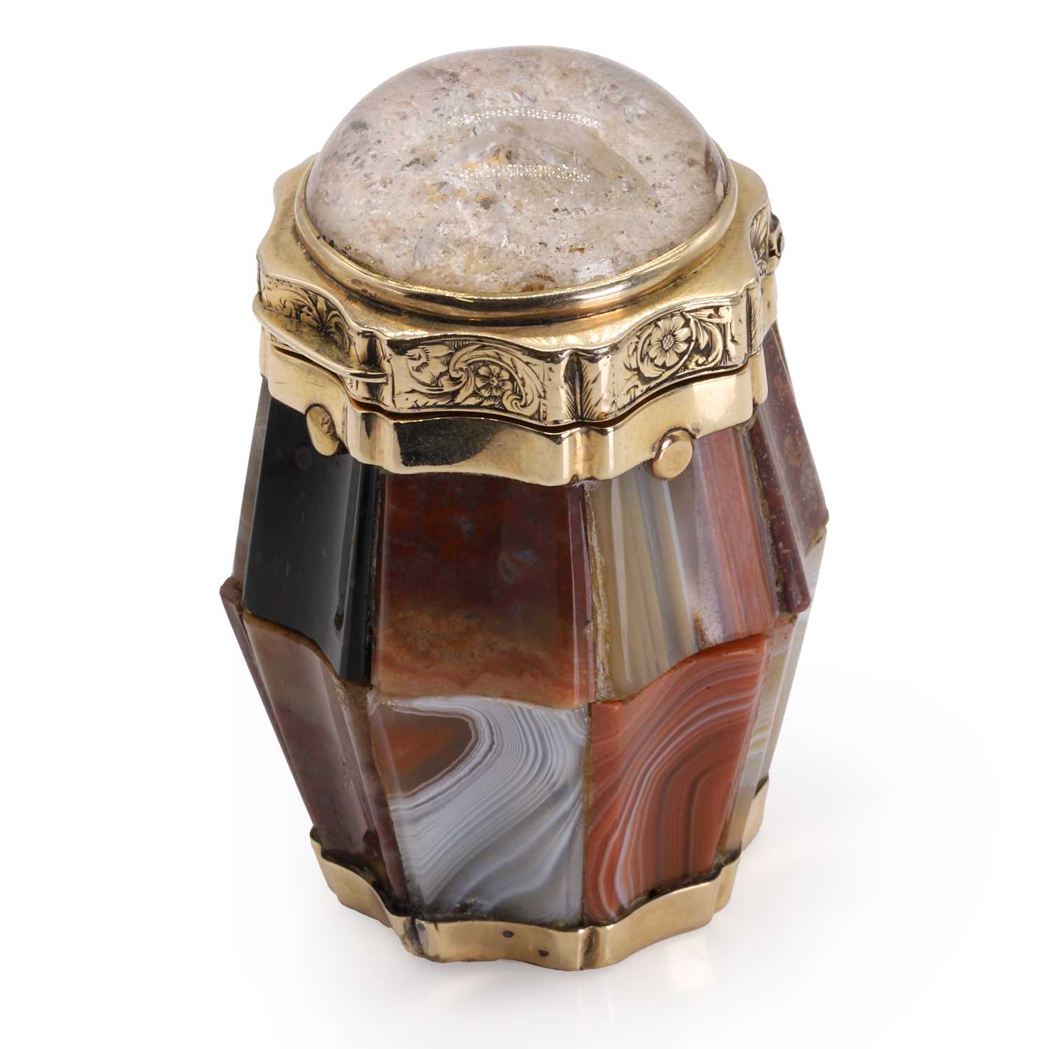 A Scottish Victorian silver gilt agate vinaigrette, - Image 2 of 4