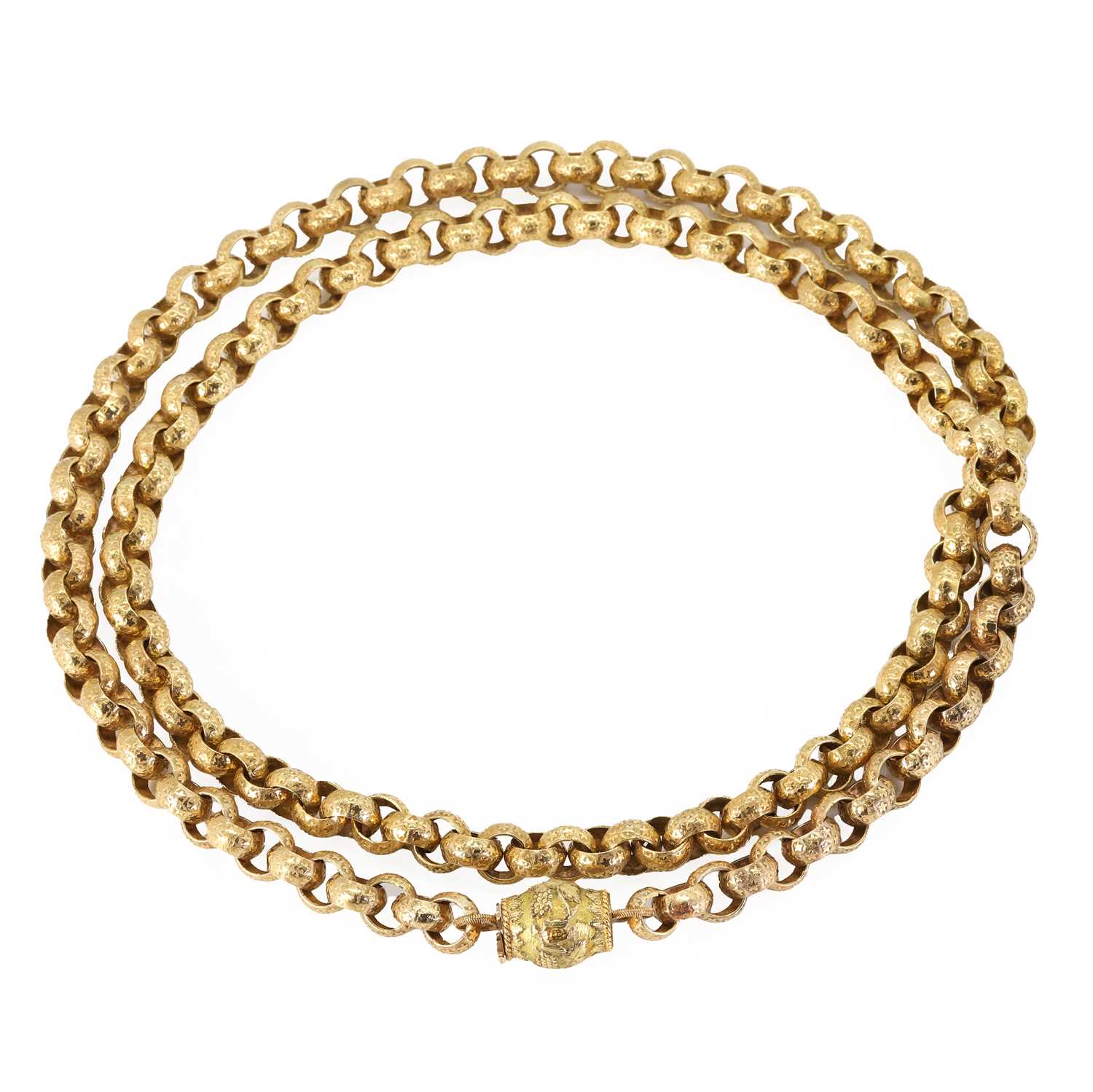 A gold belcher star link guard chain,