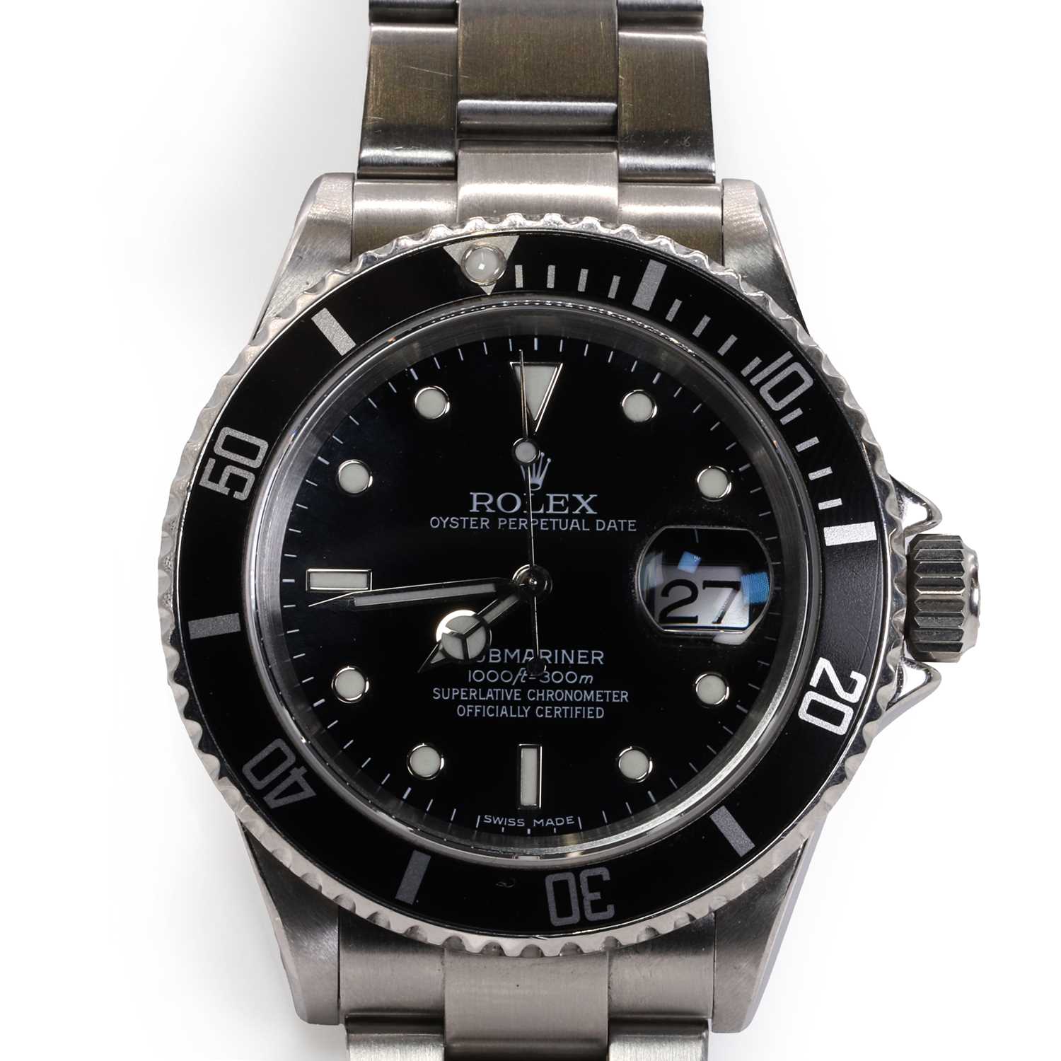 A gentlemen's stainless steel Rolex Submariner automatic watch, c.2006,