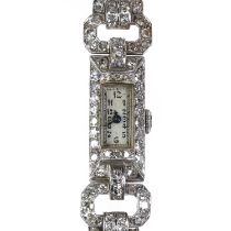 A ladies' Art Deco diamond cocktail watch,