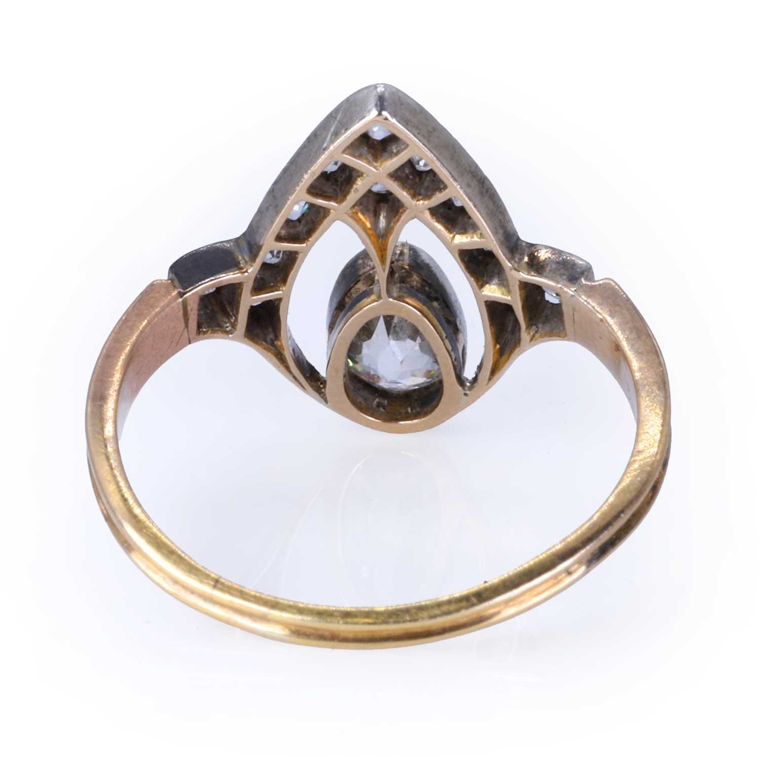 A diamond drop-shaped cluster ring, - Image 2 of 3