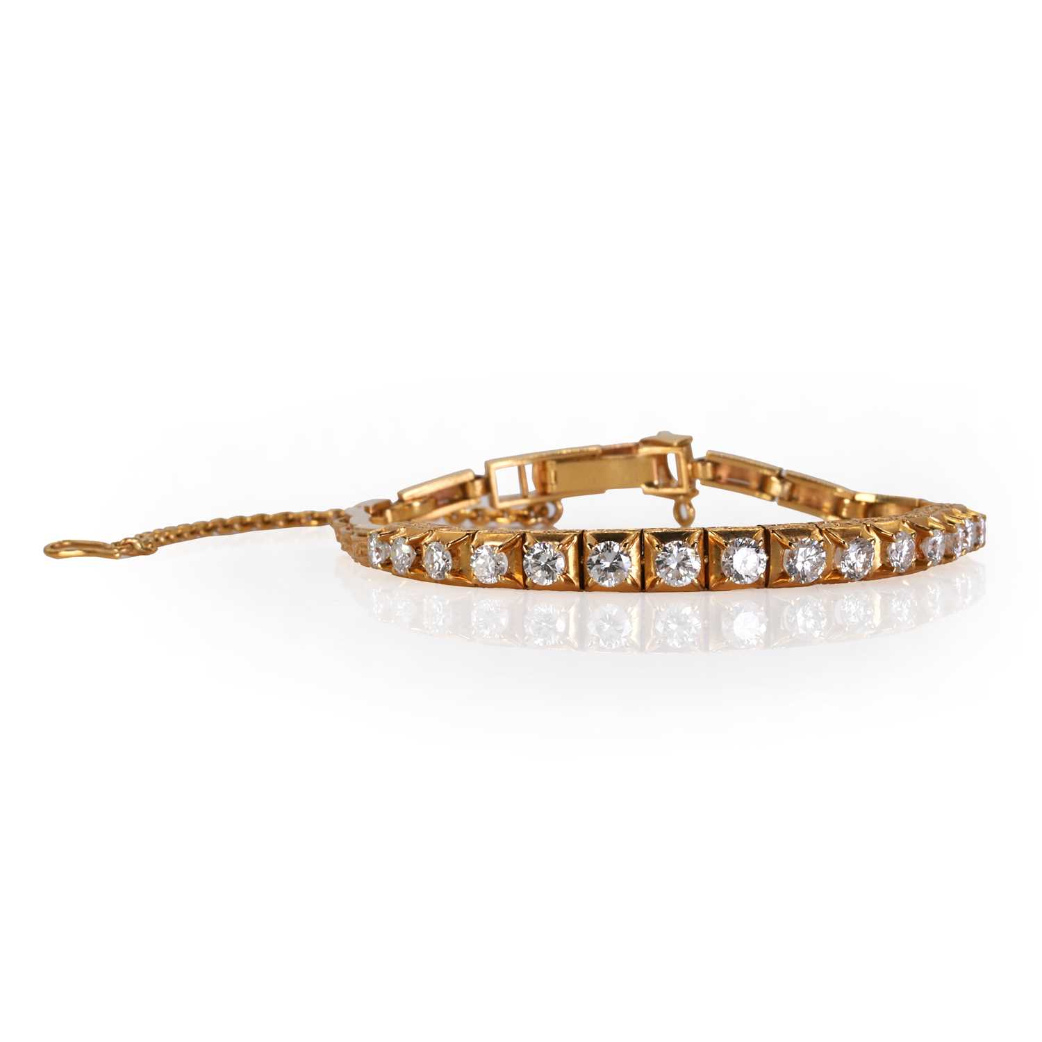 A single row diamond bracelet,