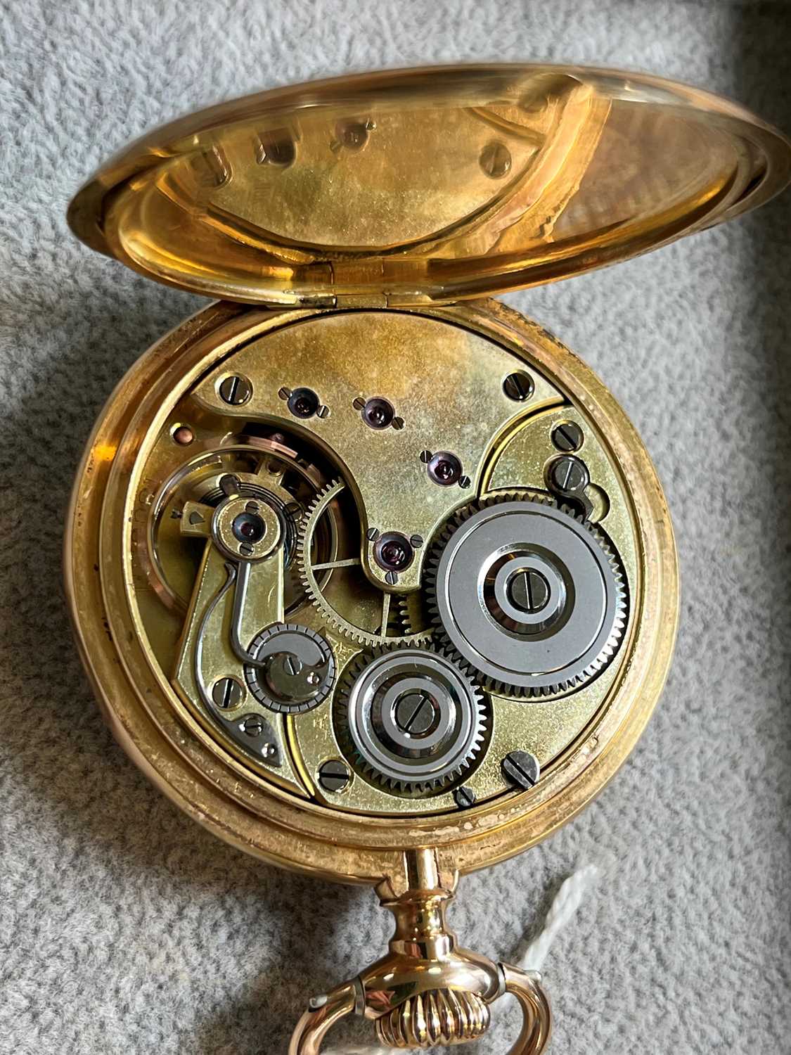 An 18ct gold top wind open faced Omega pocket watch, - Image 3 of 5