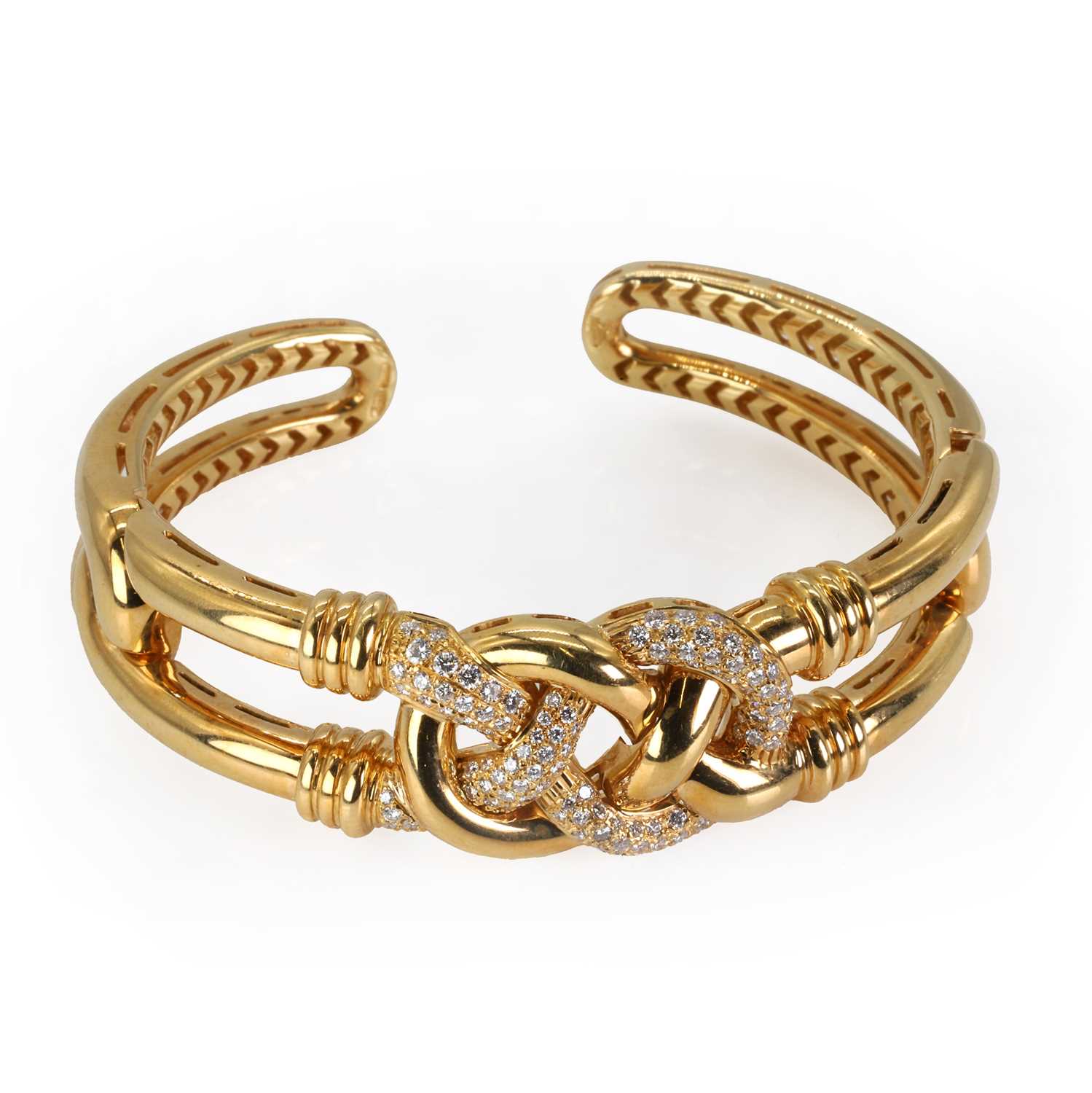 An 18ct gold and diamond bangle, by Asprey, - Image 4 of 4