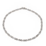 An 18ct white gold collar necklace,