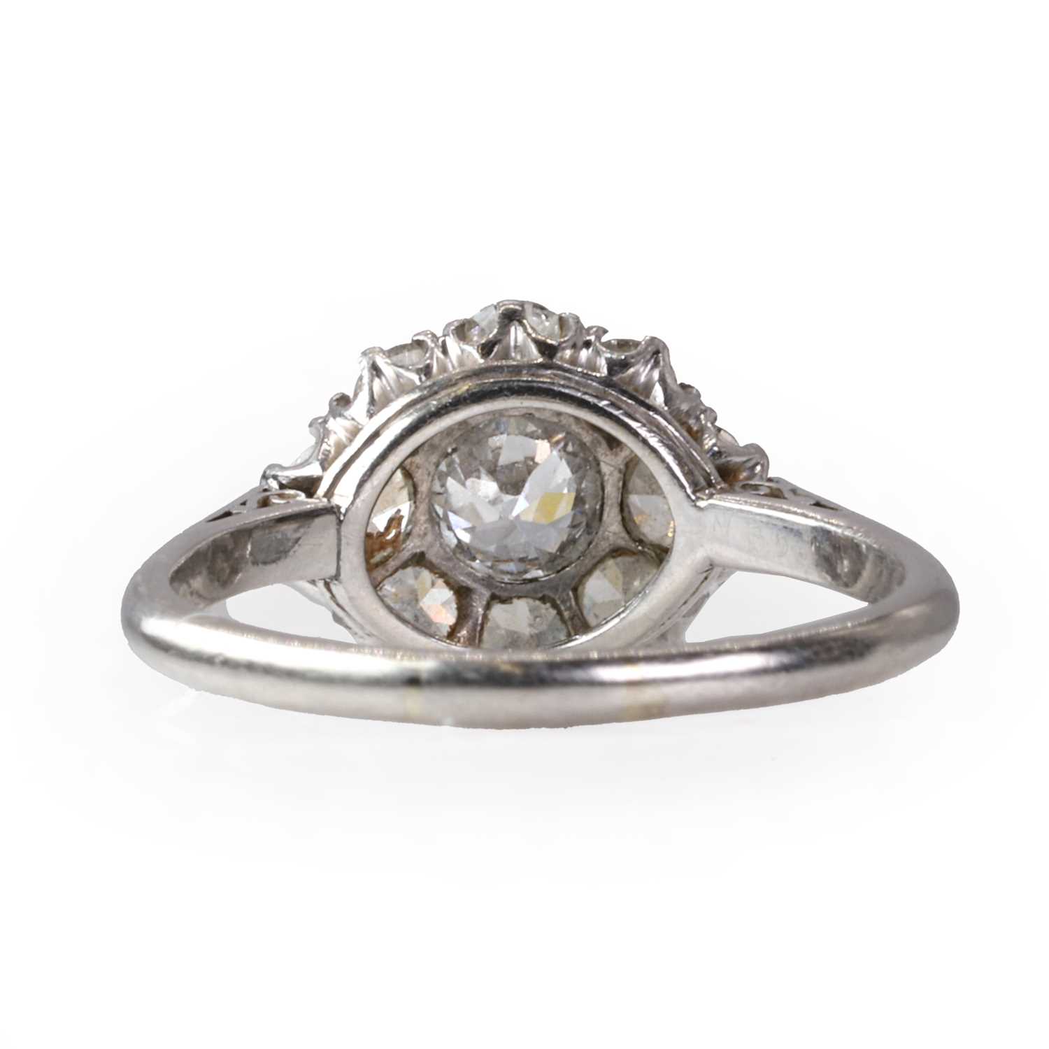 A platinum and diamond cluster ring, c.1920, - Image 2 of 3