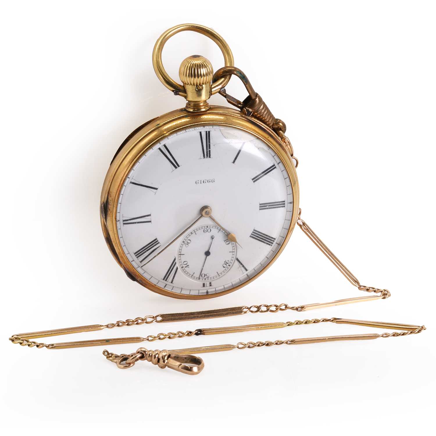 An 18ct gold open faced pocket watch, c.1875, - Image 2 of 4
