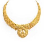 A high carat intricate gold necklace,