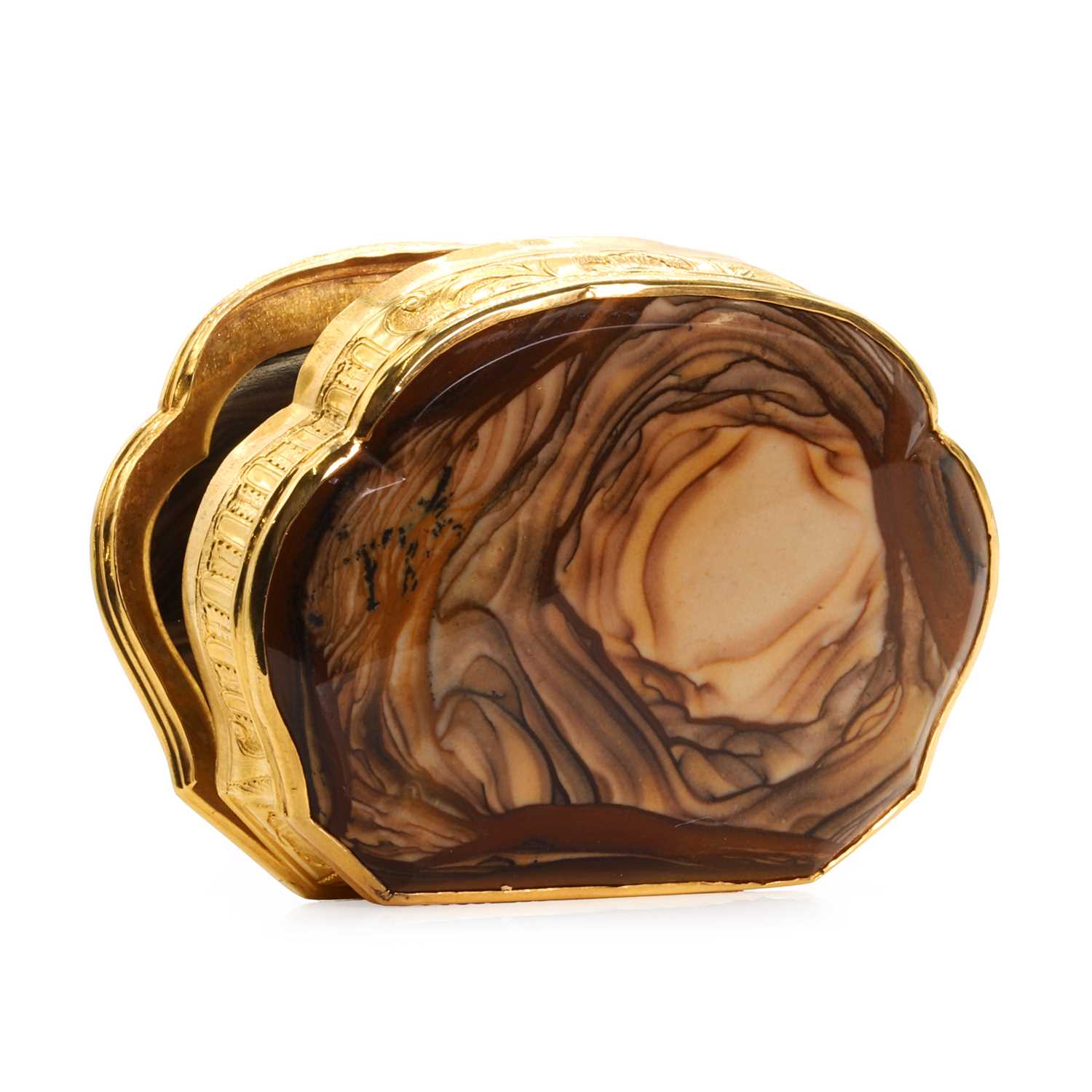 A gold mounted petrified wood snuffbox, late 18th century, - Image 2 of 5