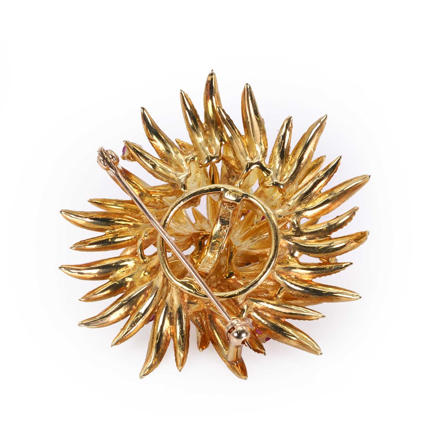 An 18ct gold ruby and diamond brooch, by Tiffany & Co., - Image 2 of 6