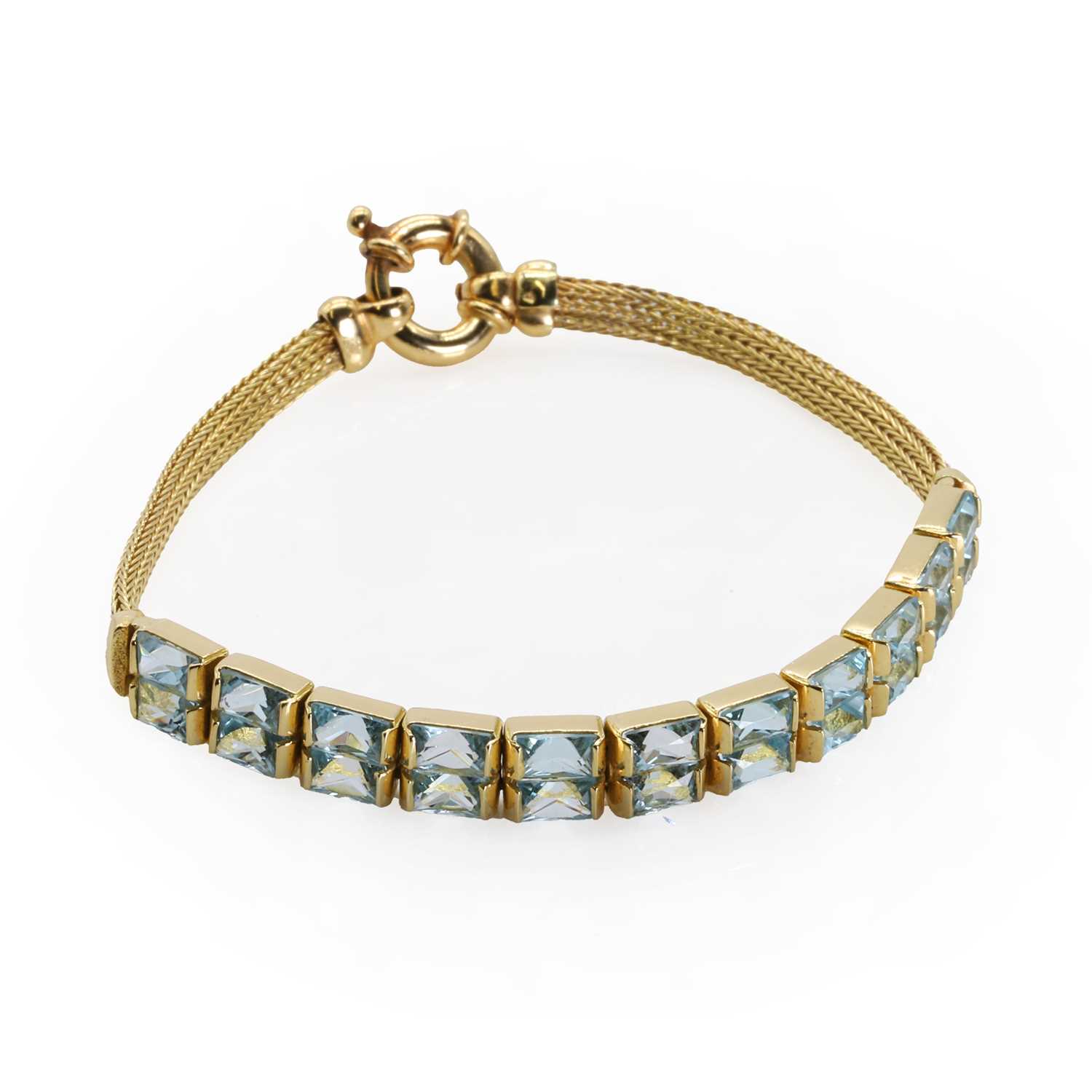 A gold and blue topaz jewellery suite, - Image 4 of 11