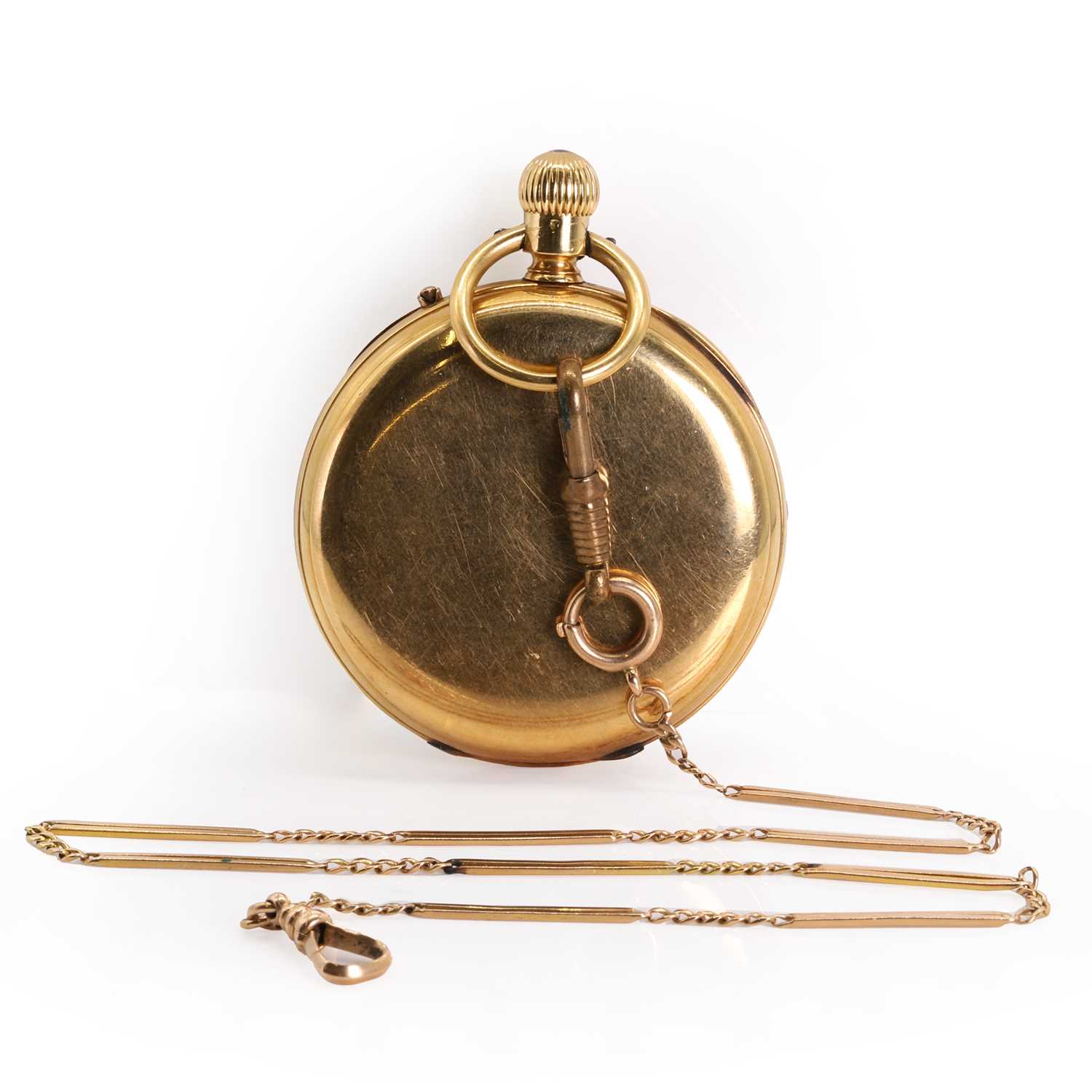 An 18ct gold open faced pocket watch, c.1875, - Image 3 of 4