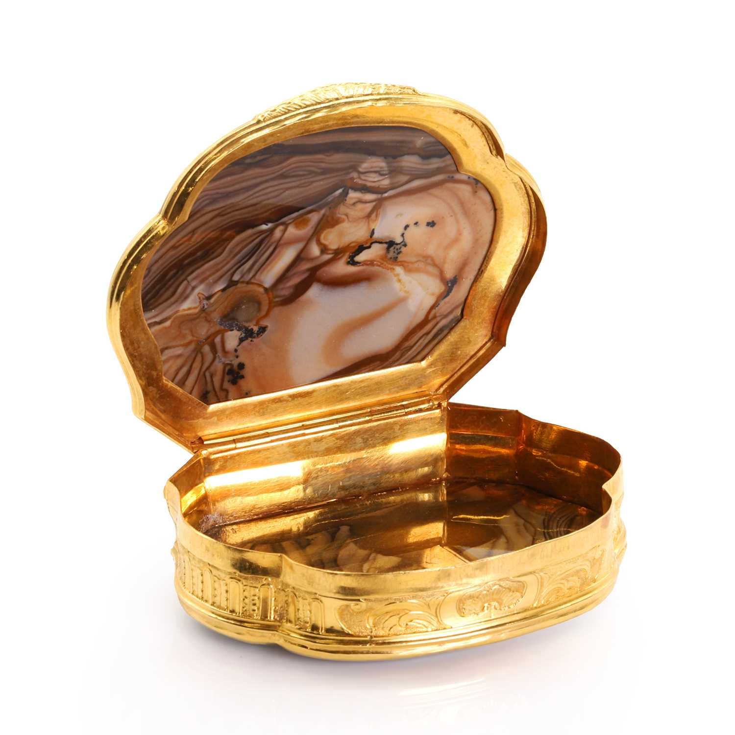 A gold mounted petrified wood snuffbox, late 18th century, - Image 4 of 5
