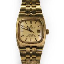 A ladies 18ct gold Omega Constellation automatic bracelet watch,