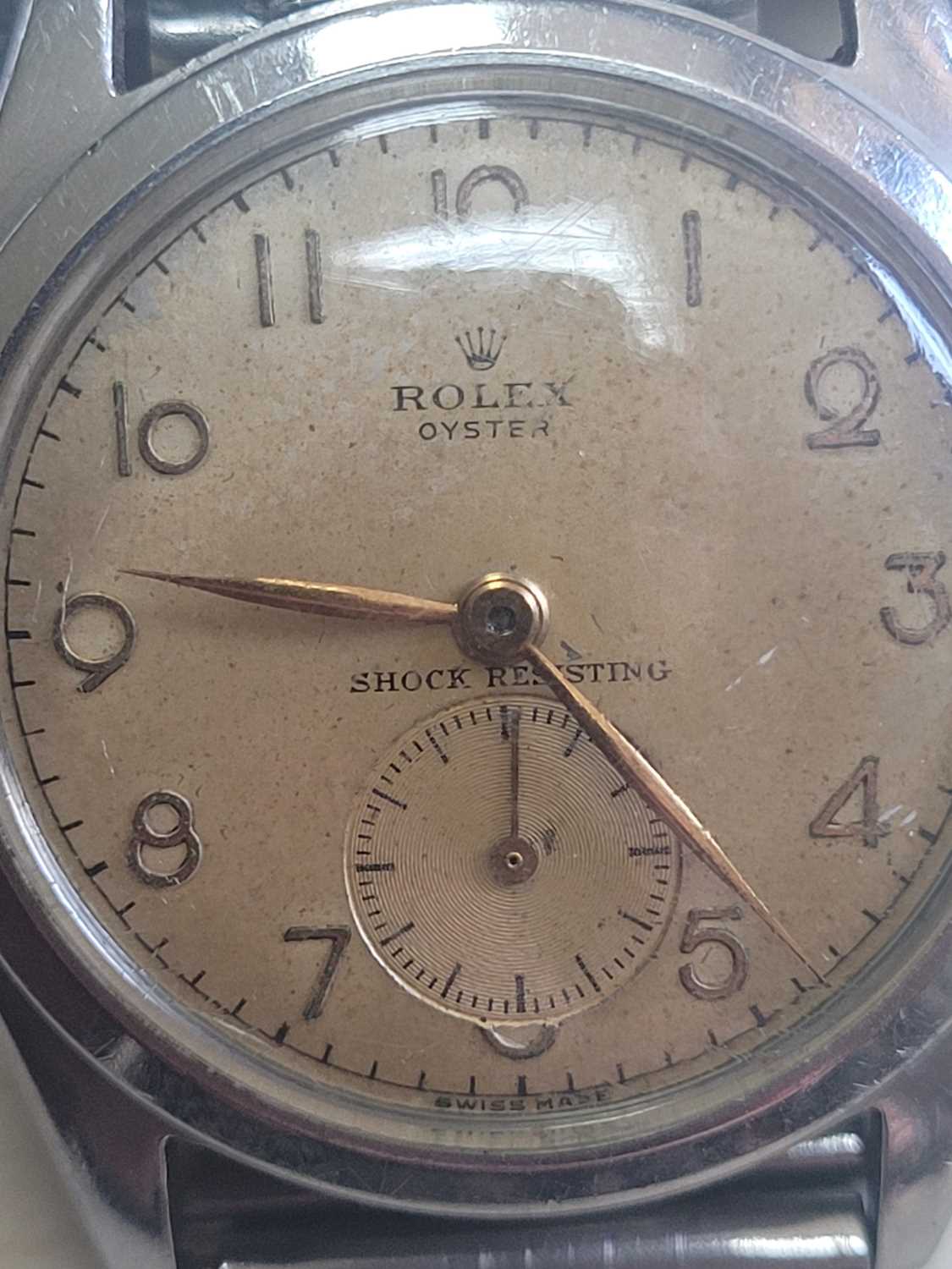 A gentlemen's stainless steel Rolex oyster mechanical watch, c.1946, - Image 5 of 7