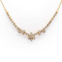 A diamond floral necklace,