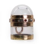 A 9ct gold mounted glass pill box,