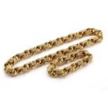 A gold oval link necklace and bracelet suite, by Tiffany & Co.,