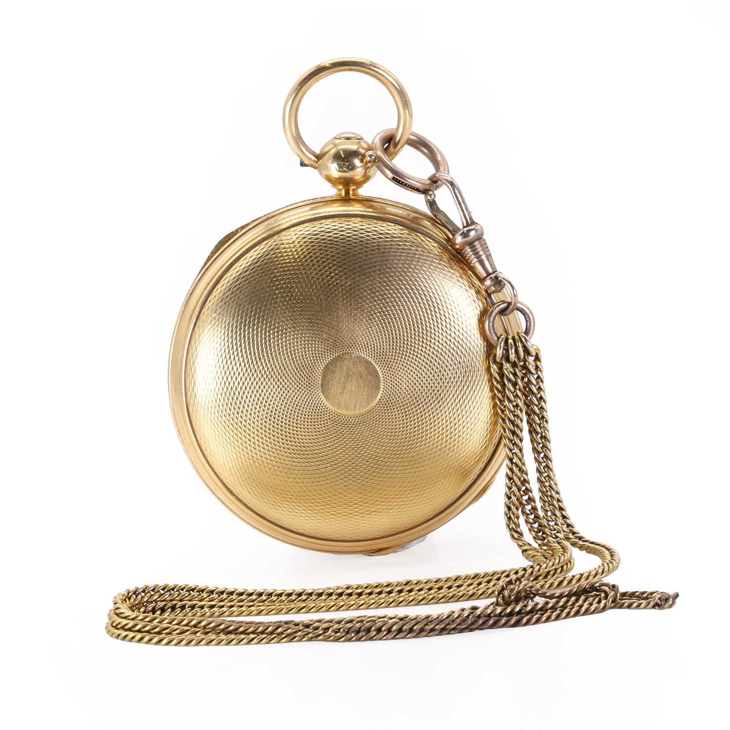 A Victorian 18ct gold key wind open faced fusee lever pocket watch, - Image 2 of 8