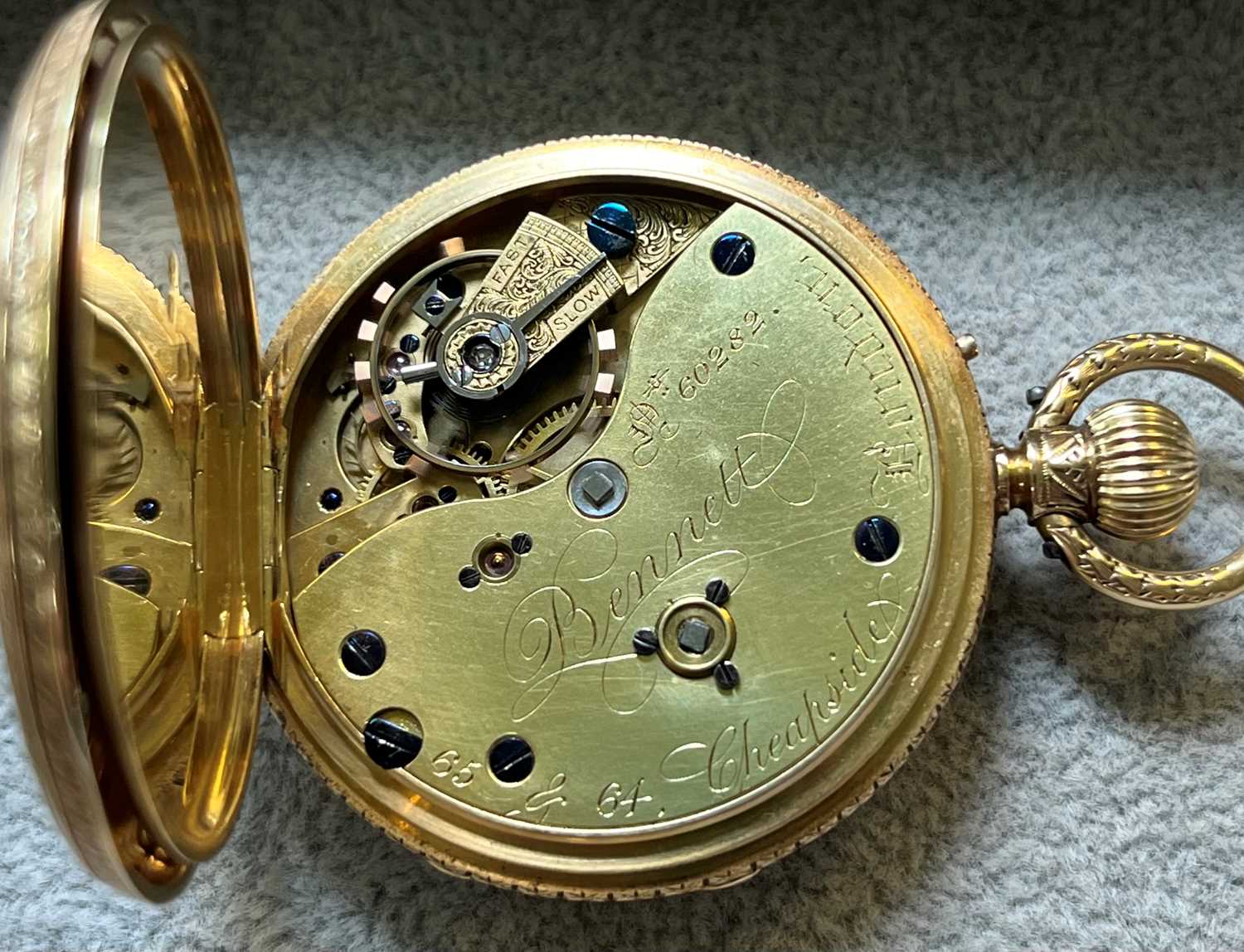 An 18ct gold top wind open faced pocket watch, by John Bennett, - Image 3 of 3