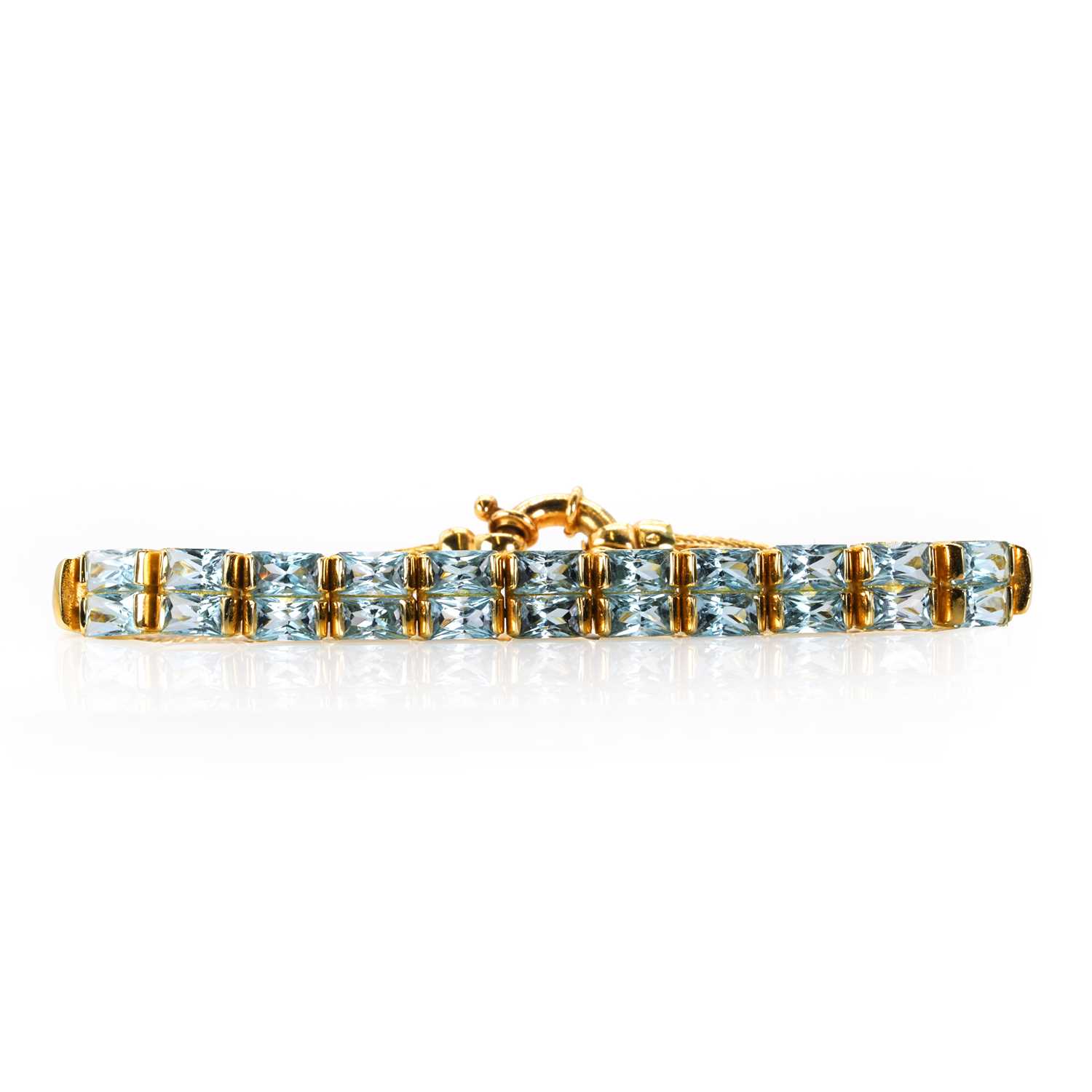 A gold and blue topaz jewellery suite, - Image 5 of 11
