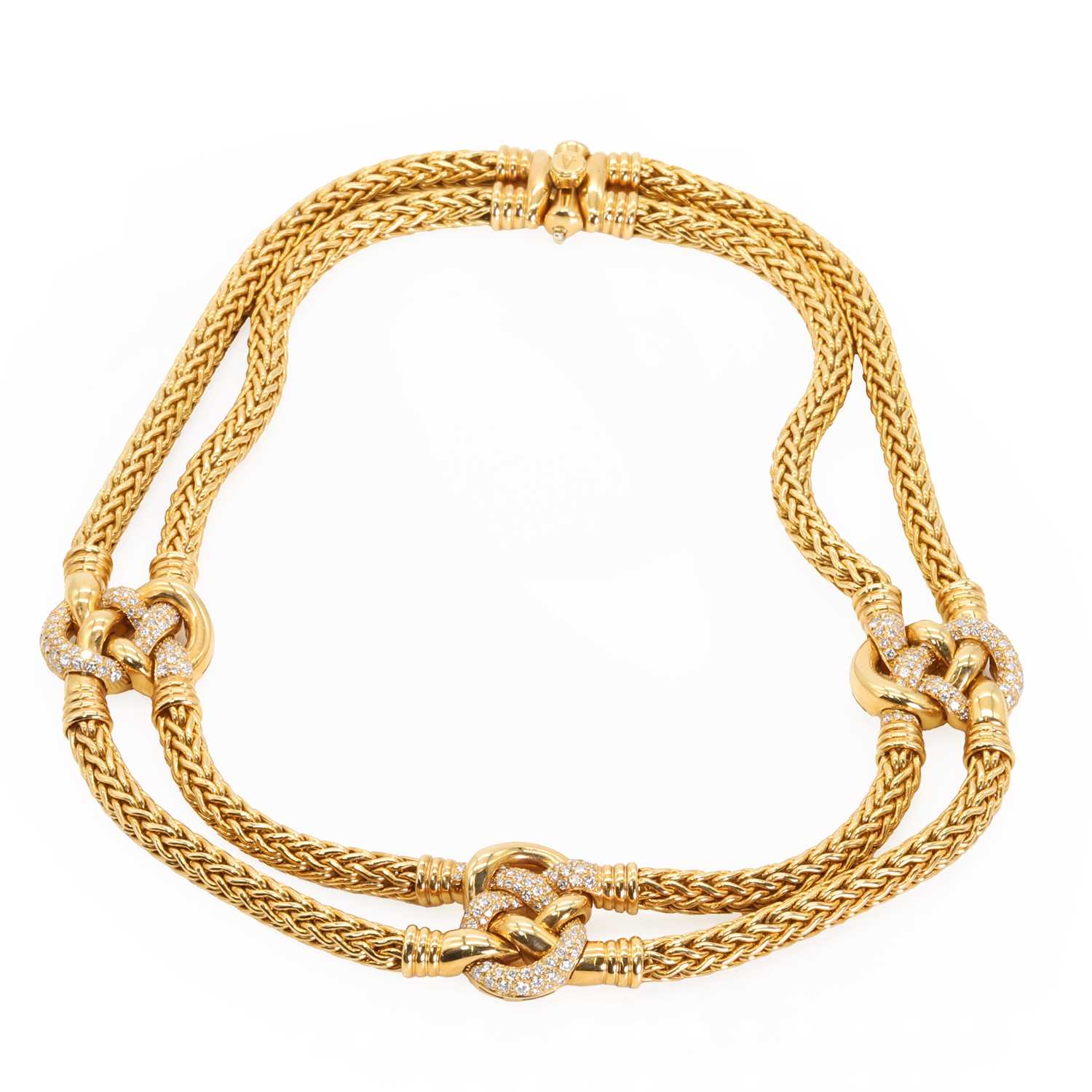 An 18ct gold and diamond necklace, by Asprey, - Image 2 of 4