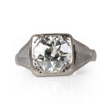 An old cut diamond single stone ring,