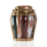 A Scottish Victorian gold mounted agate vinaigrette, c.1850,