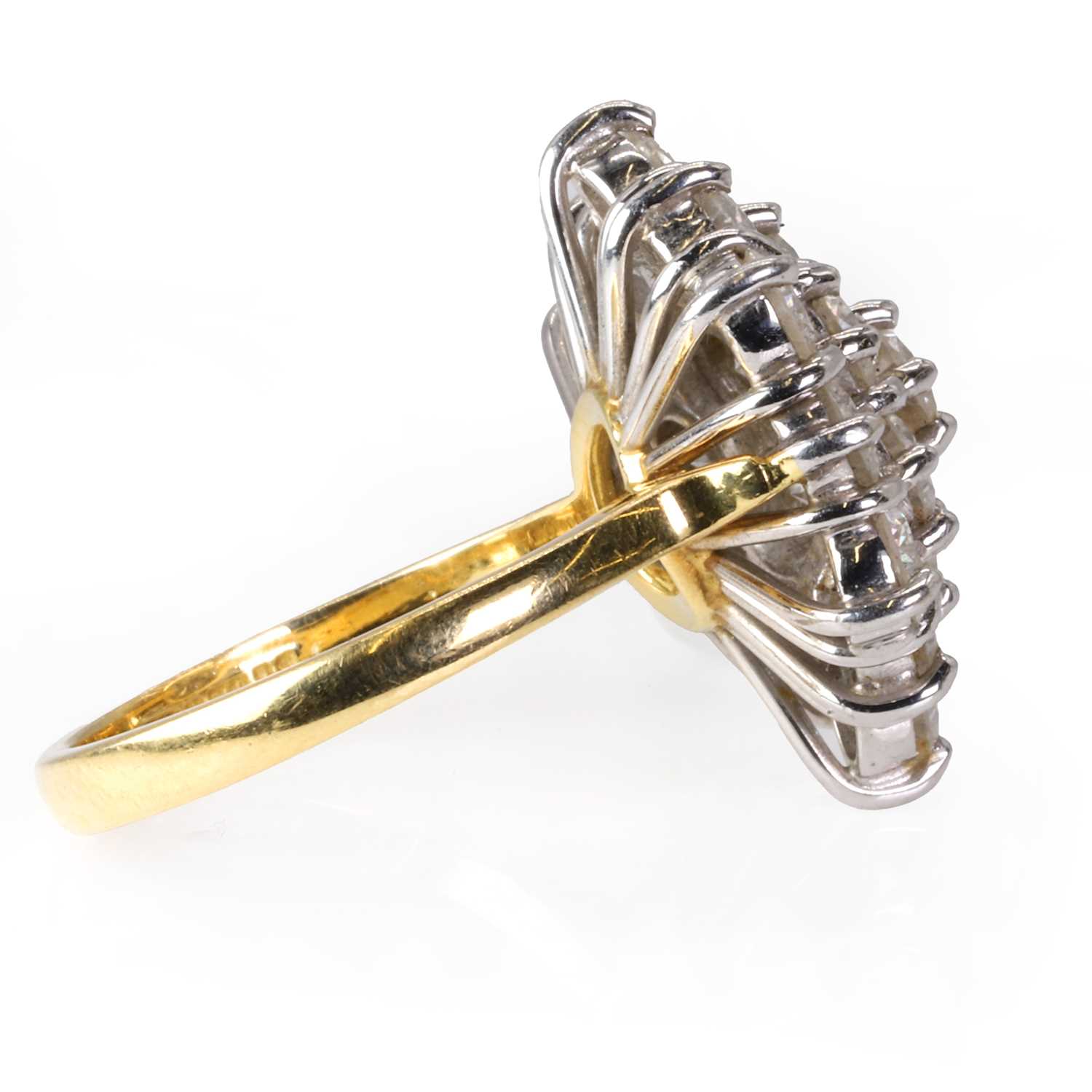 An 18ct gold diamond cluster ring, - Image 4 of 5